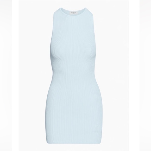 Light Blue Babaton Sculpt Knit Racerback dress - Picture 2 of 2